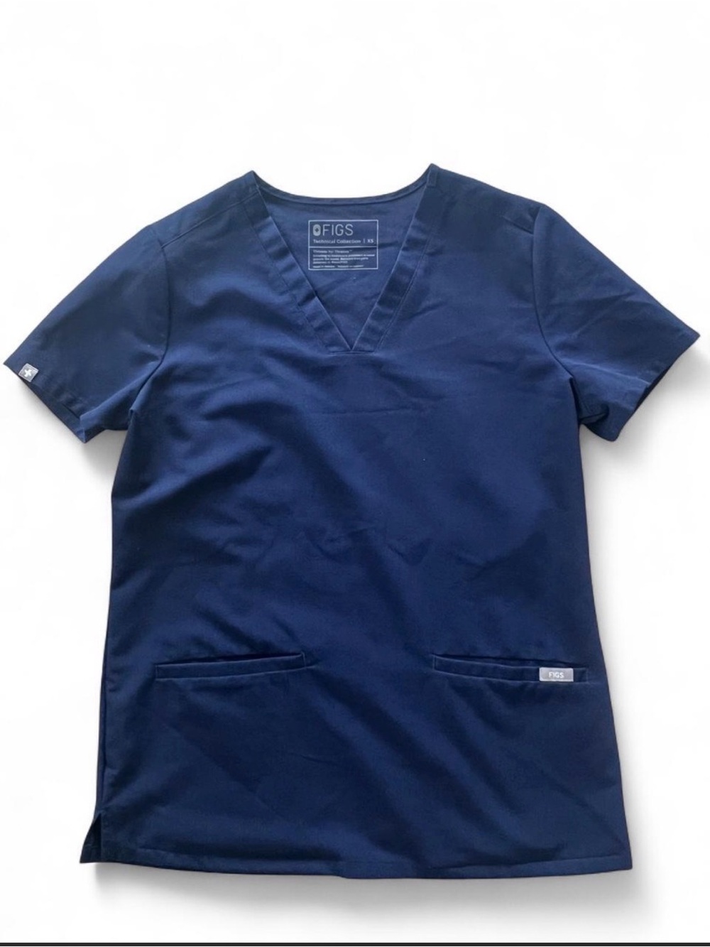 FIGS Casma Three-Pocket Scrub Top Navy Blue Women's Size XS